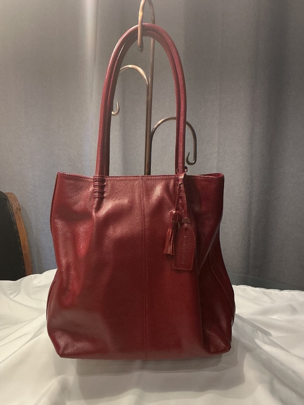 P. SHERROD & CO. Genuine Leather Wine Tote w/Insulated Pocket